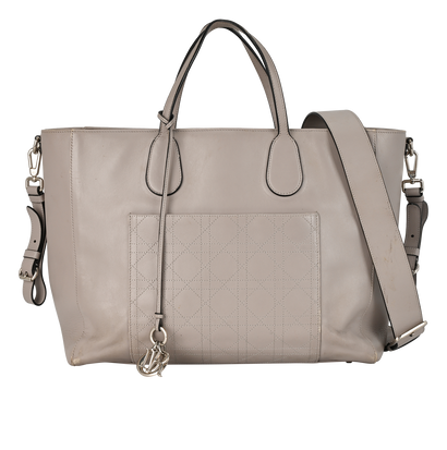 Cannage Baby Changing Bag, &pound;750, Handbags, Taupe, Leather, Front view